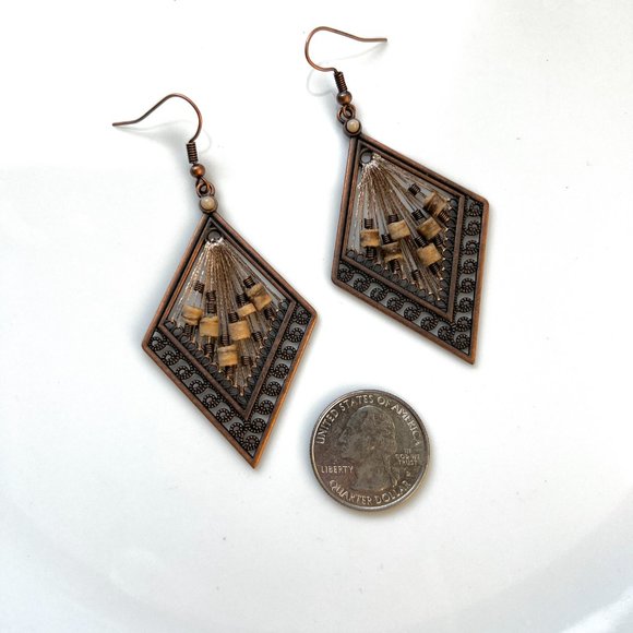 NEW Rhombus Drop Earrings - Picture 4 of 5